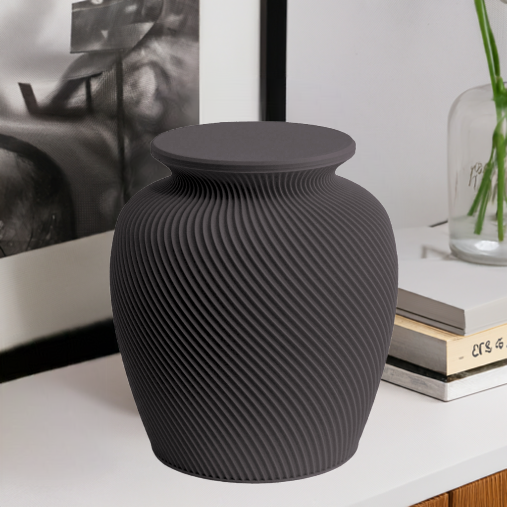 Elm cremation urn in Black