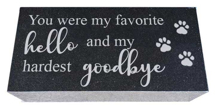 Pet Memorial Stone with Favorite Hello Saying