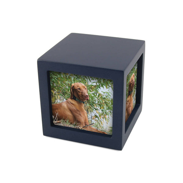 Photo Cube Urn for Pets - Navy