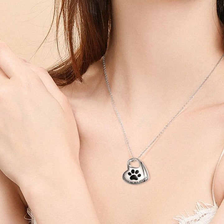 Paw Print Heart Pendant