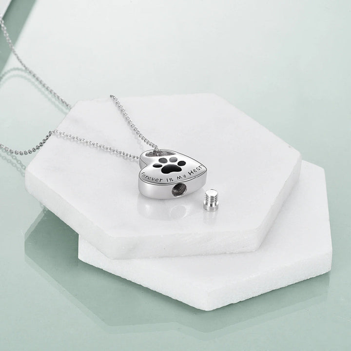 Paw Print Heart Pendant