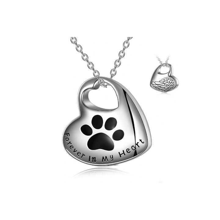 Paw Print Heart Pendant
