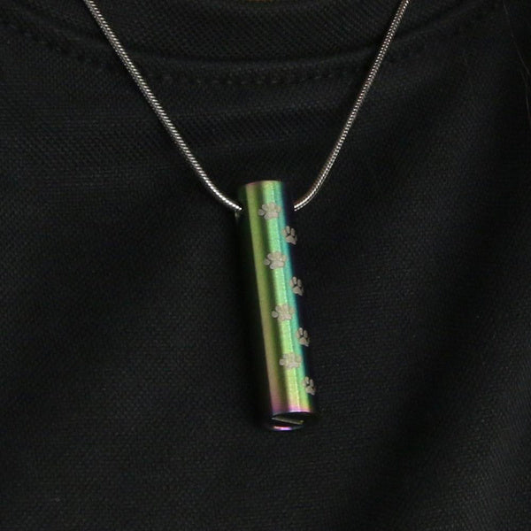 Rainbow Paw Print Vial Pendant