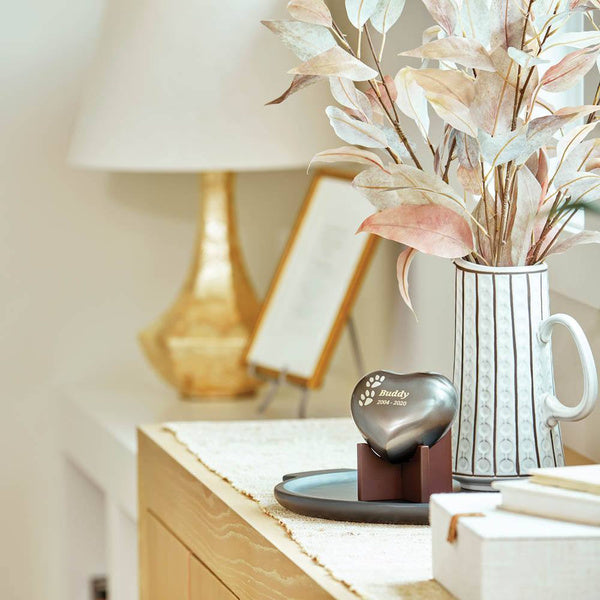 Paw Print Heart Urn